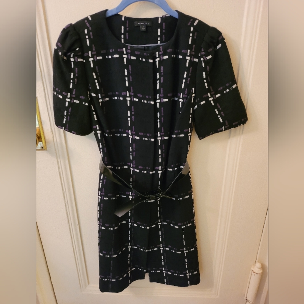 Semantiks Black and White Plaid Coat